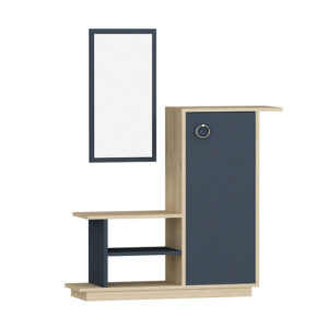 Entrance furniture with mirror Ceel pakoworld in white-walnut color 80x29.5x90cm