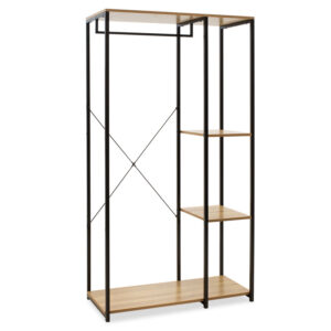 Entrance unit-Closet Ramon pakoworld modern oak color with black metal frame 90