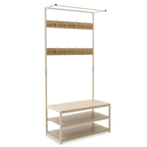 Entrance unit Ralph pakoworld MDF in white-oak color 80x40x170cm