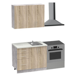 Festa I kitchen unit pakoworld melamine in sonoma color 100x60x85cm