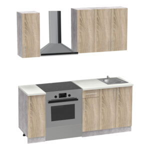 Festa II kitchen unit pakoworld melamine in sonoma color 120x60x85cm