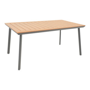 Griffith table pakoworld black aluminum and plywood in a natural shade 160x80x74cm