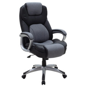 Manager office chair Lockie pakoworld with PU in black- grey fabric