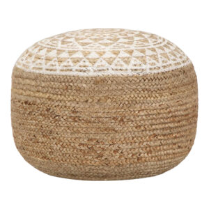 Noca Inart jute stool-pouf in natural shade D40x30cm