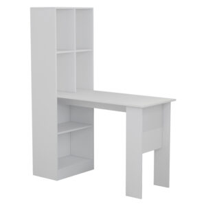 Office bookcase-desk Acumen pakoworld melamine white 120x50x150cm