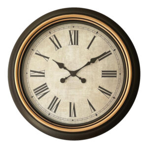 Plasma Inart wall clock in antique black and gold tone D63.5x5.6cm