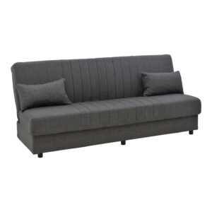 Romina three-seater sofa-bed with storage space pakoworld anthracite fabric 190x75x85cm