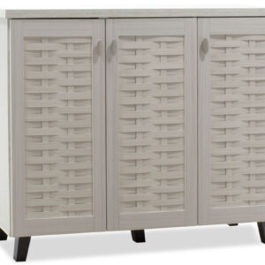 Shoe cabinet MANTAM pakoworld 16 pairs white-grey 115.5x40x92cm