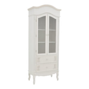 Showcase Pazlen Inart antique white color mdf 74.5x39x190cm