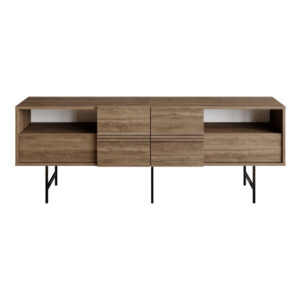 Tv stand Kevan pakoworld walnut-black leg 180x35x65cm