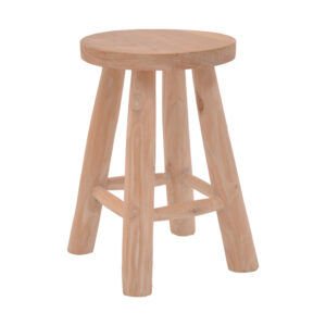 Verenity stool pakoworld natural color teak wood D30x45cm