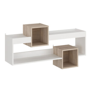 Wall Shelf Shellie pakoworld in white-oak color 120x28x65cm