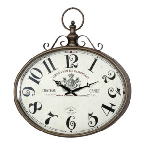 Wall clock Krepi Inart metal in brown shade 55.5x6.5x60cm