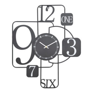 Wall clock Tetra Inart metal in black shade 51x3x61cm