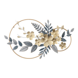 Wall decoration Shelly Inart metal in gold-blue shade 87x49