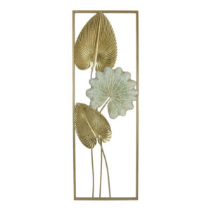 Wall decoration Tropana I Inart metal in gold and white shade 31x2.5x90.2cm