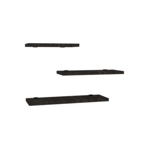 Wall shelf Leila pakoworld set of 3 melamine in anthracite shade 40x14x2cm