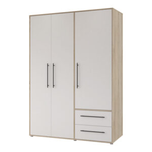 Wardrobe Razol pakoworld 3 doors white-sonoma melamine 144.5x59x200cm