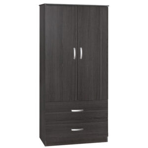 Wardrobe Zelia pakoworld with 2 doors and drawers in wenge color 79x42x180cm