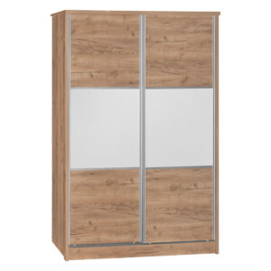 Wardrobe with 2 sliding doors Griffin pakoworld in natural colour 121x56.5x180.5cm