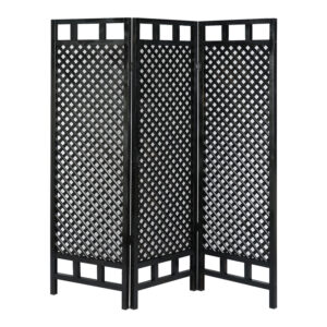 Wooden screen Locky pakoworld black 150x2x160cm