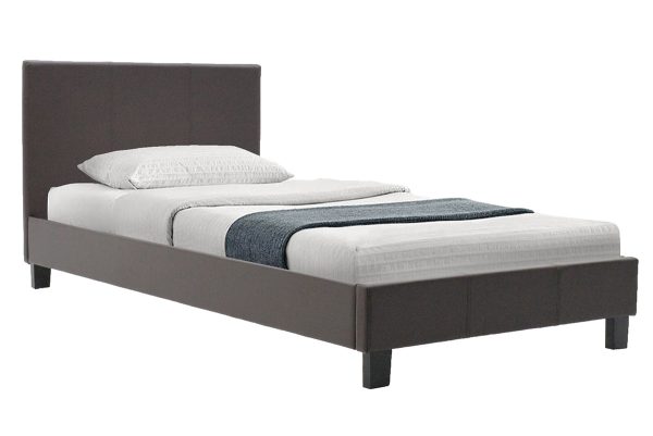 006 000013 6 Bed Nevil pakoworld PU dark brown matte 100x200Indoor furniture > Beds