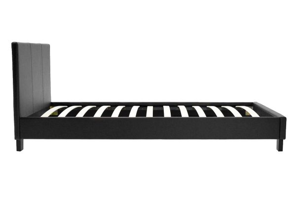 006 000014 2 5 Bed Nevil pakoworld PU black matte 100x200Indoor furniture > Beds