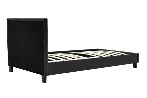006 000014 3 5 Bed Nevil pakoworld PU black matte 100x200Indoor furniture > Beds