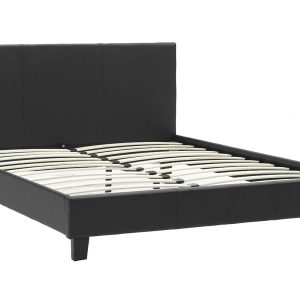 006 000015 2 3 Double bed Nevil pakoworld PU black matte 150x200Indoor furniture > Beds