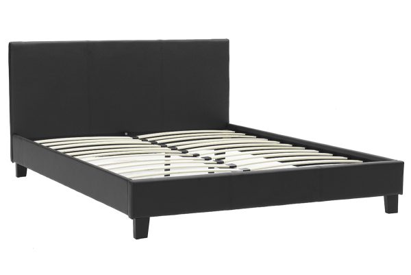 006 000015 2 3 Double bed Nevil pakoworld PU black matte 150x200Indoor furniture > Beds