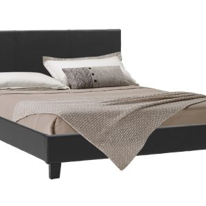 006 000015 6 Double bed Nevil pakoworld PU black matte 150x200Indoor furniture > Beds