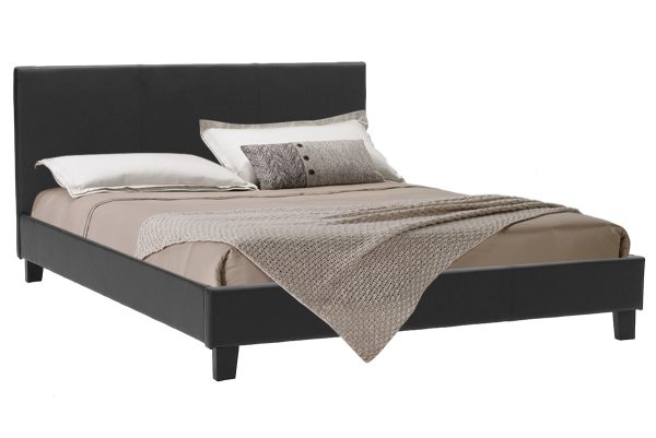 006 000015 6 Double bed Nevil pakoworld PU black matte 150x200Indoor furniture > Beds