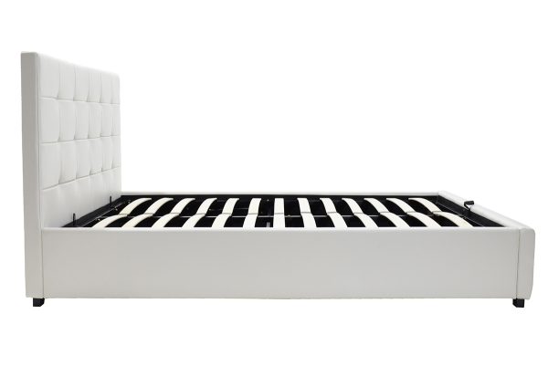006 000016 4 3 Double bed Roi pakoworld PU with storage space in white matte 160x200Indoor furniture > Beds