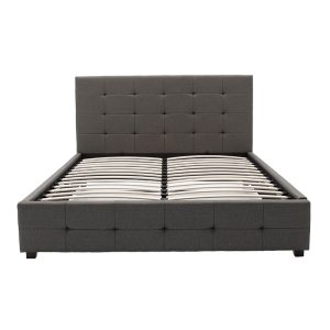 006 000018 3 4 Double bed Roi pakoworld with storage space dark in grey fabric 160x200cmIndoor furniture > Beds