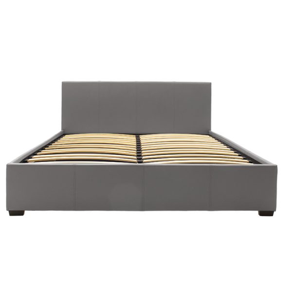 006 000039 2 3 Double bed Norse pakoworld PU with storage space in grey matte 160x200cmIndoor furniture > Beds