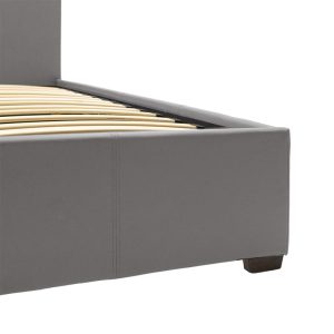 006 000039 4 3 Double bed Norse pakoworld PU with storage space in grey matte 160x200cmIndoor furniture > Beds