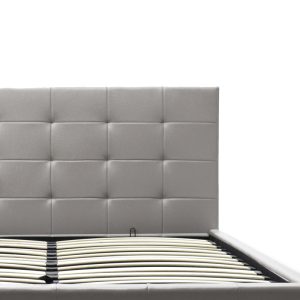 006 000045 4 3 Double bed Roi pakoworld pu with storage space in grey matte 160x200cmIndoor furniture > Beds