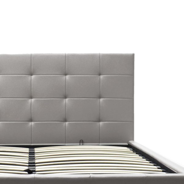 006 000045 4 3 Double bed Roi pakoworld pu with storage space in grey matte 160x200cmIndoor furniture > Beds