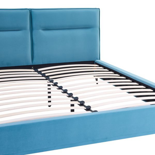 006 000047 4 2 Double bed Ikina pakoworld velvet in petrol color 160x200cmIndoor furniture > Beds
