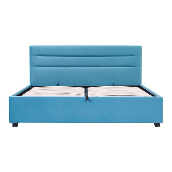 006 000049 2 4 Double bed Molito pakoworld velvet in petrol color with storage160x200cmIndoor furniture > Beds