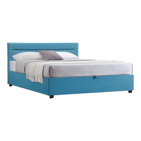006 000049 7 Double bed Molito pakoworld velvet in petrol color with storage160x200cmIndoor furniture > Beds