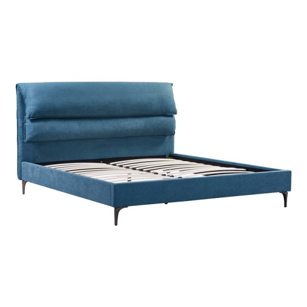 006 000052 3 3 Double bed Aryna pakoworld fabric in petrol color 160x200cmIndoor furniture > Beds