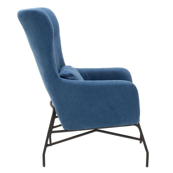 024 000014 2 3 Armchair Rimbo pakoworld fabric in blue color 66x81x102cmIndoor furniture > Living room armchairs