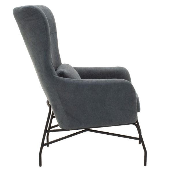 024 000015 2 2 Armchair Rimbo pakoworld fabric in grey color 66x81x102cmIndoor furniture > Living room armchairs
