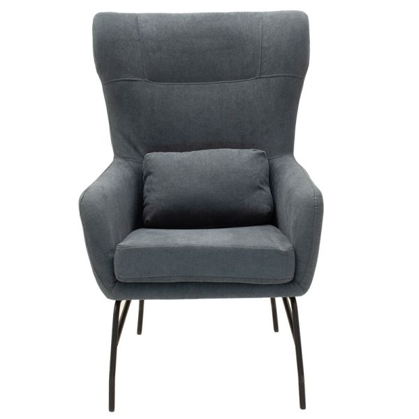024 000015 3 2 Armchair Rimbo pakoworld fabric in grey color 66x81x102cmIndoor furniture > Living room armchairs