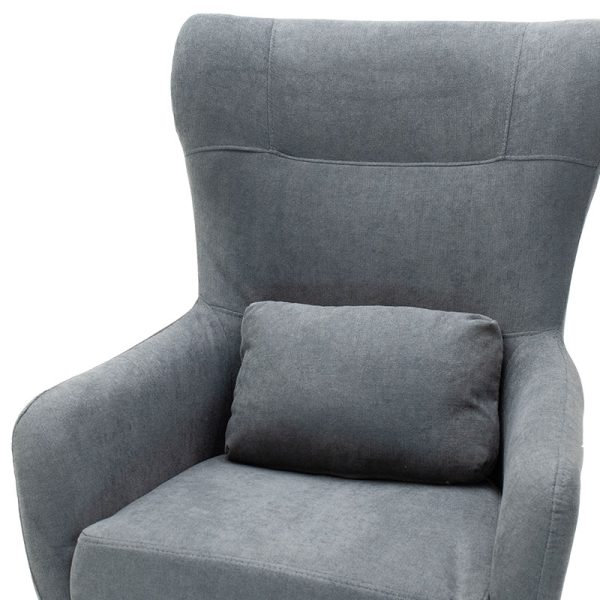 024 000015 4 2 Armchair Rimbo pakoworld fabric in grey color 66x81x102cmIndoor furniture > Living room armchairs