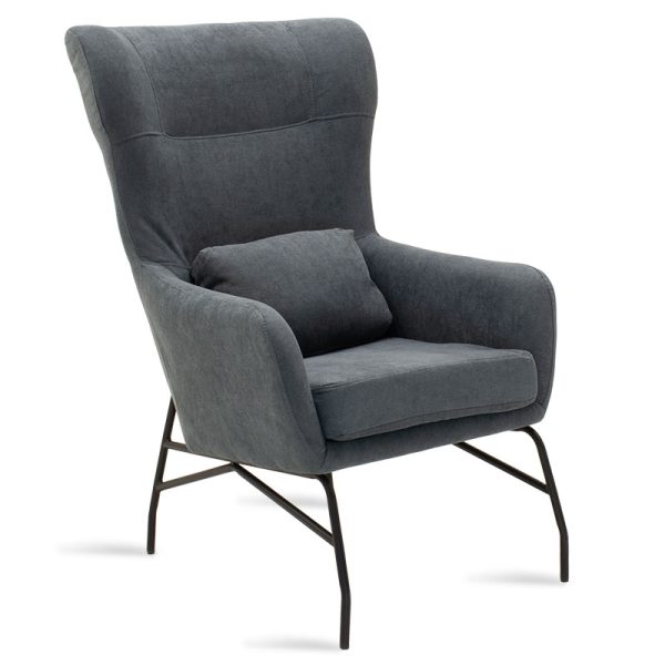 024 000015 5 Armchair Rimbo pakoworld fabric in grey color 66x81x102cmIndoor furniture > Living room armchairs