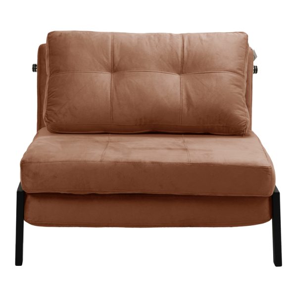024 000041 4 4 Armchair-bed Fancy pakoworld velvet in rotten apple shade and black metal leg 95x98x70cmIndoor furniture > Armchair bed