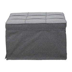 024 000045 8 Stool-bed Grejio pakoworld fabric in grey shade and black metal leg 70x70x45cmIndoor furniture > Stools