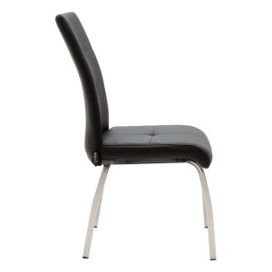 029 000069 2 2 Ariadne pakoworld PU chair in black shade black-chrome leg 43x63x96cmIndoor furniture > Chairs